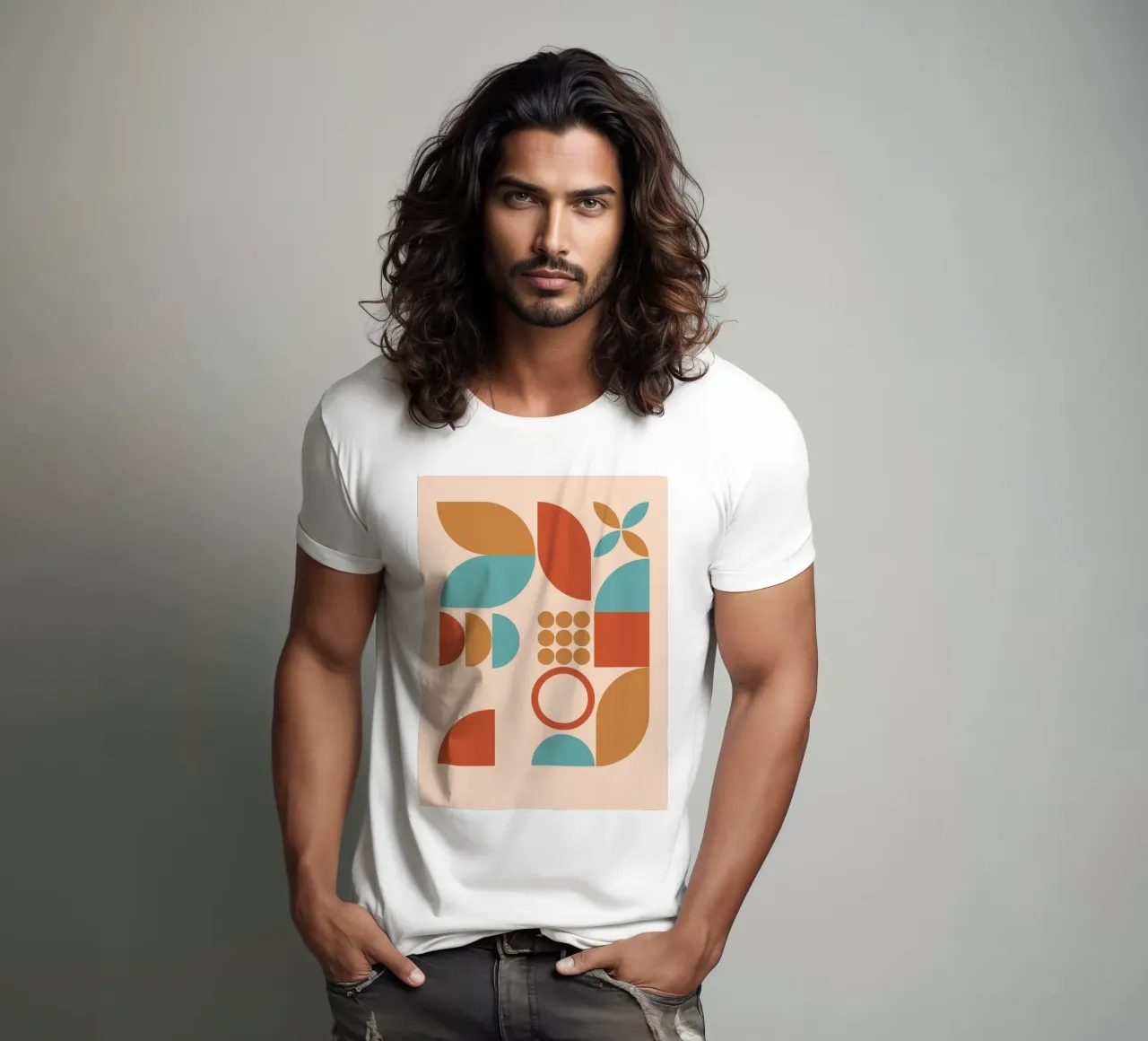 Geometric Pattern Mid Century t-shirt by Kim Hubball Studio