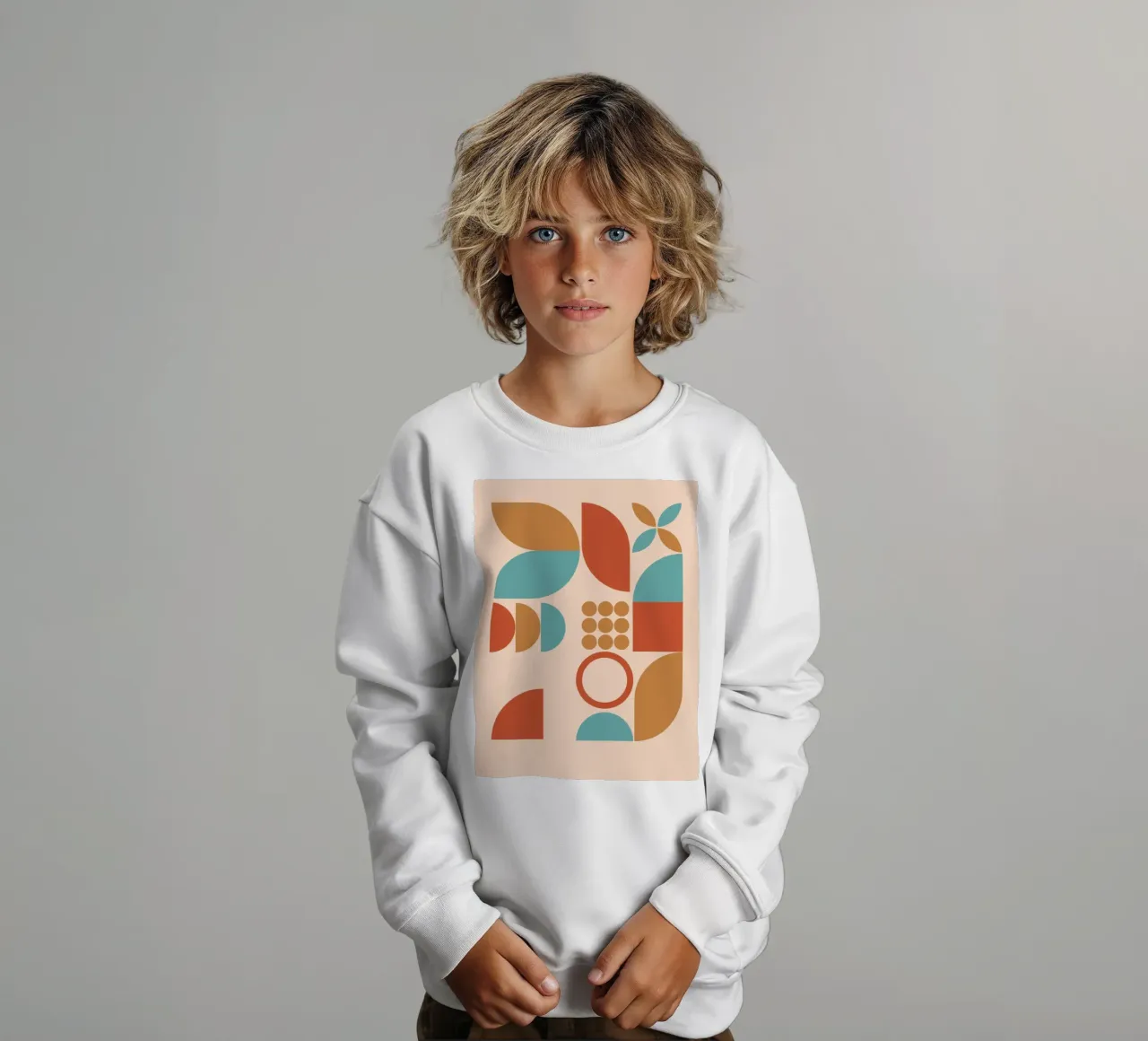 Motif géométrique Mid Century sweat enfant de Kim Hubball Studio