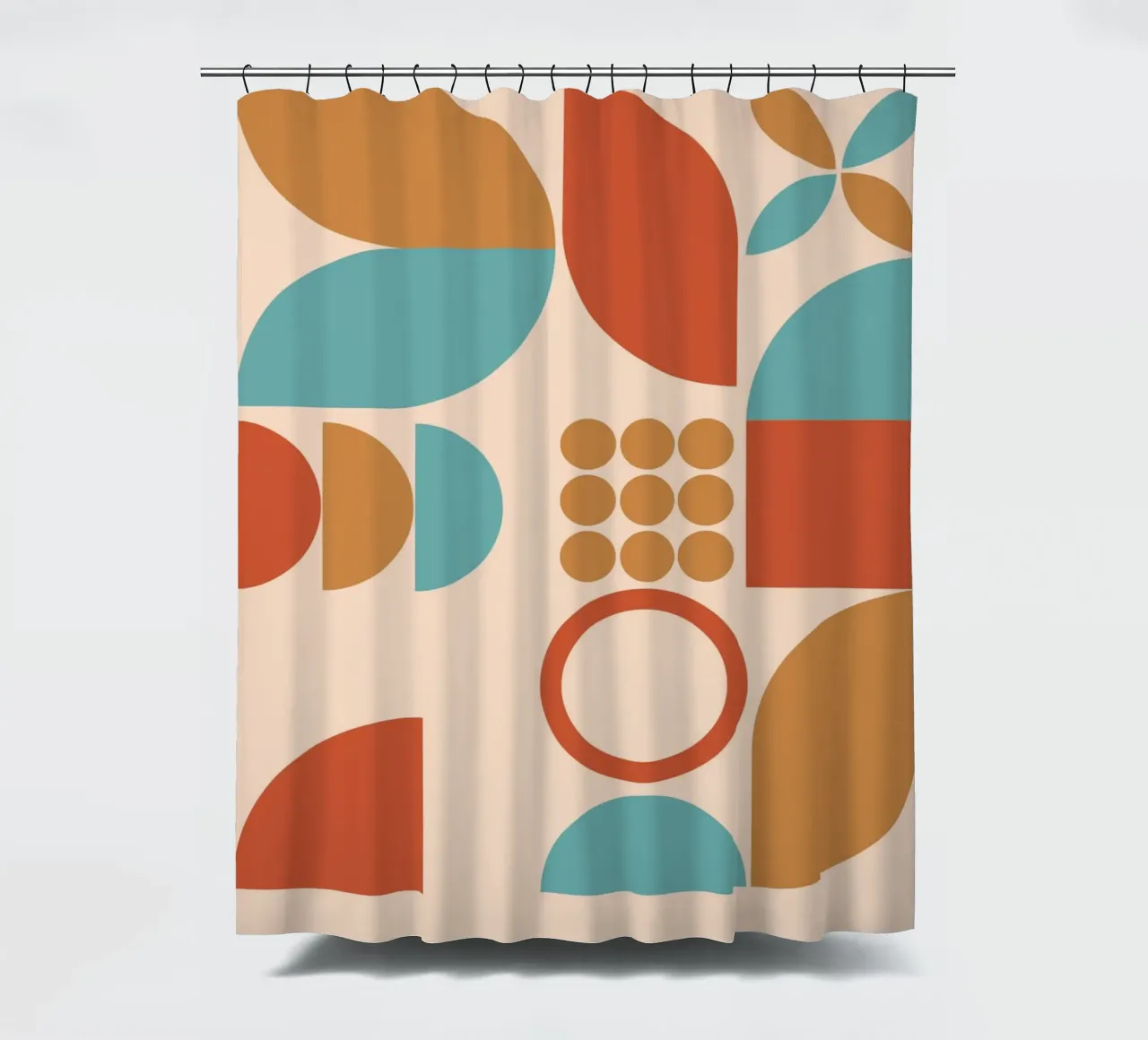 Geometric Pattern Mid Century shower curtain by Kim Hubball Studio