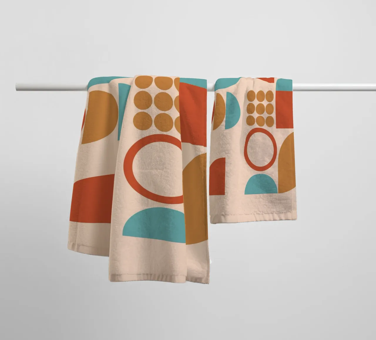 Geometric Pattern Mid Century towel by Kim Hubball Studio