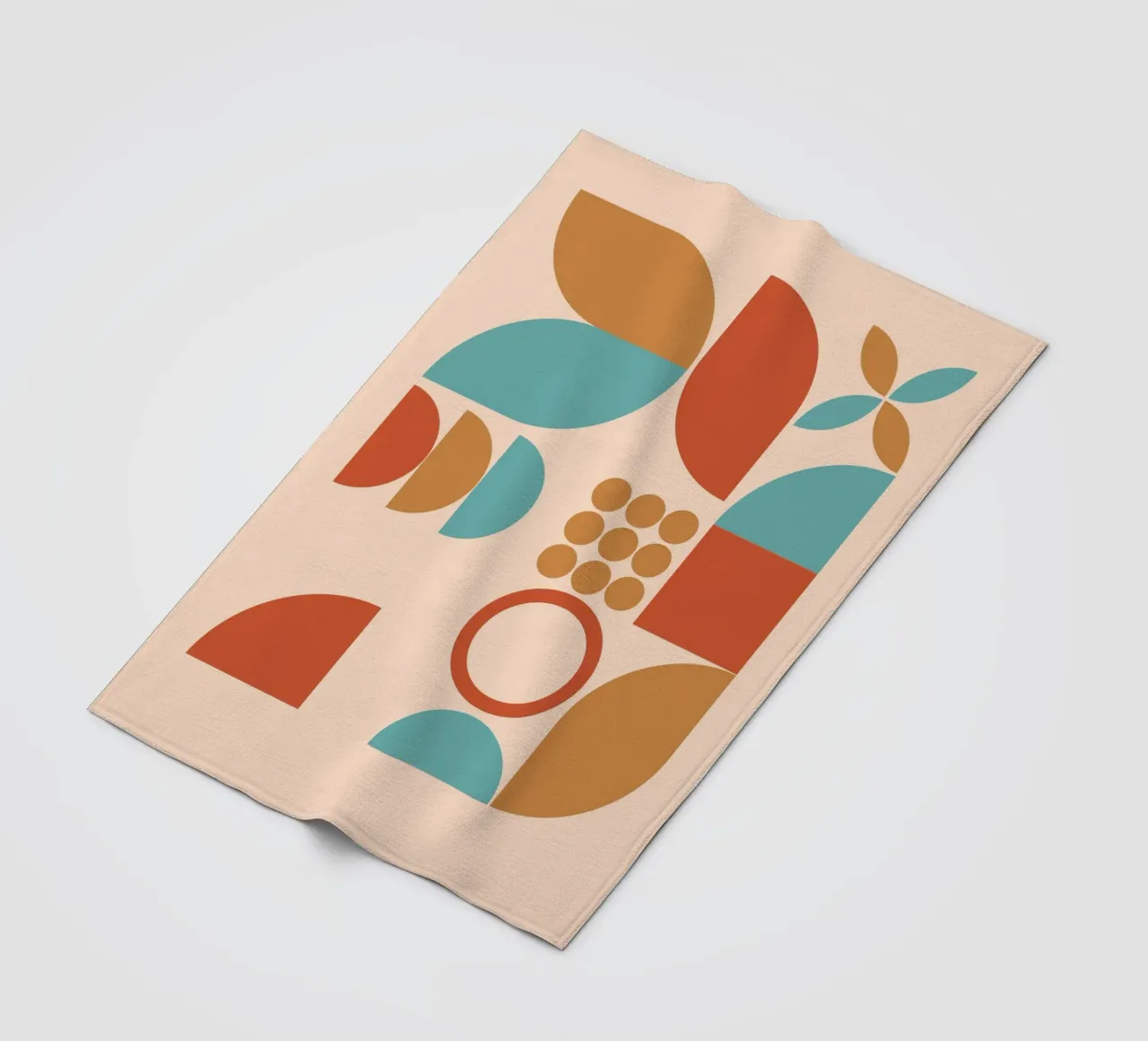 Geometric Pattern Mid Century fleece blanket by Kim Hubball Studio