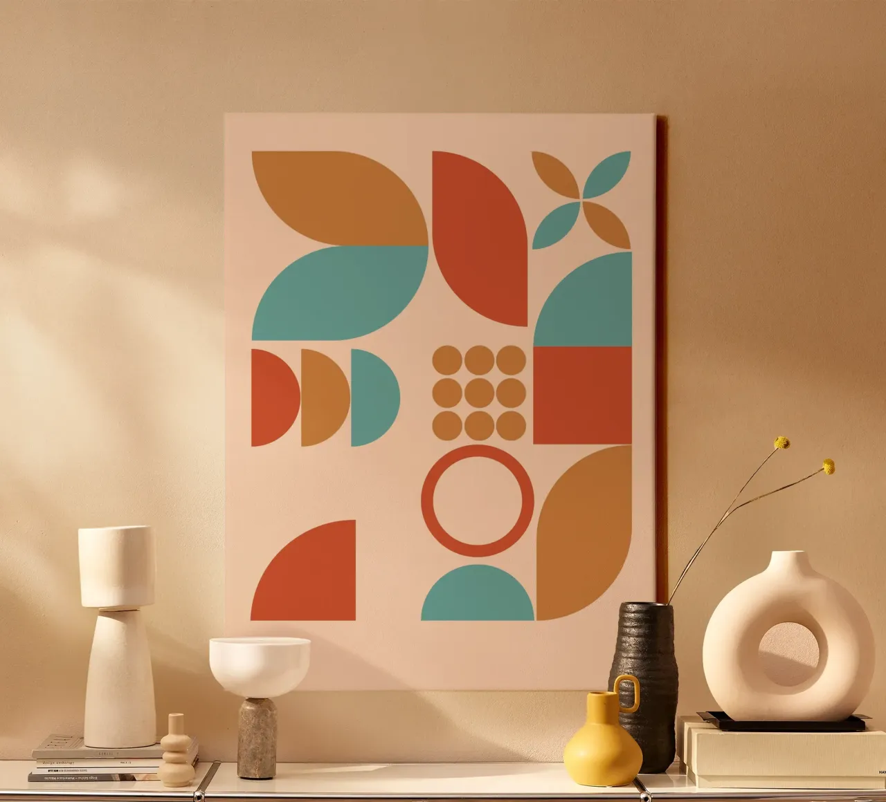Geometric Pattern Mid Century canvas by Kim Hubball Studio