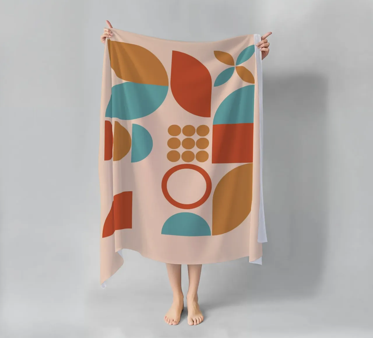Geometric Pattern Mid Century beach towel by Kim Hubball Studio