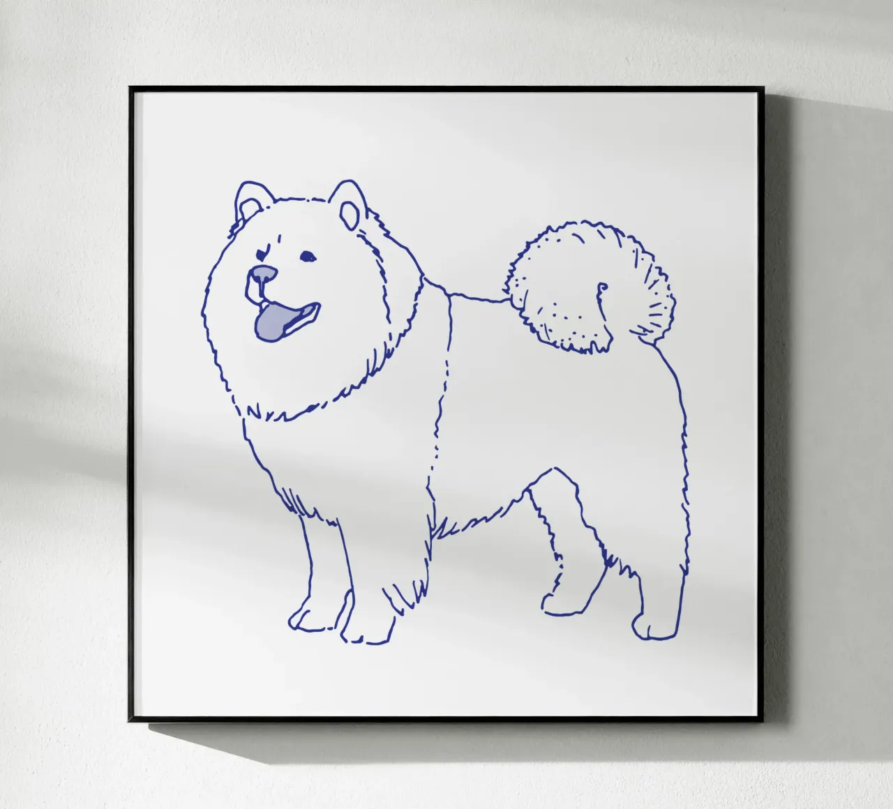 Chow-Chow plexiglass da Blue on White