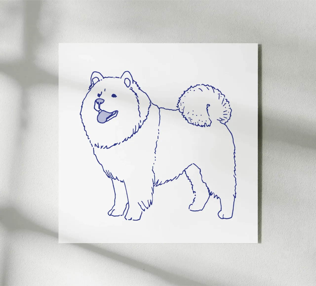 Chow-Chow plexiglass da Blue on White