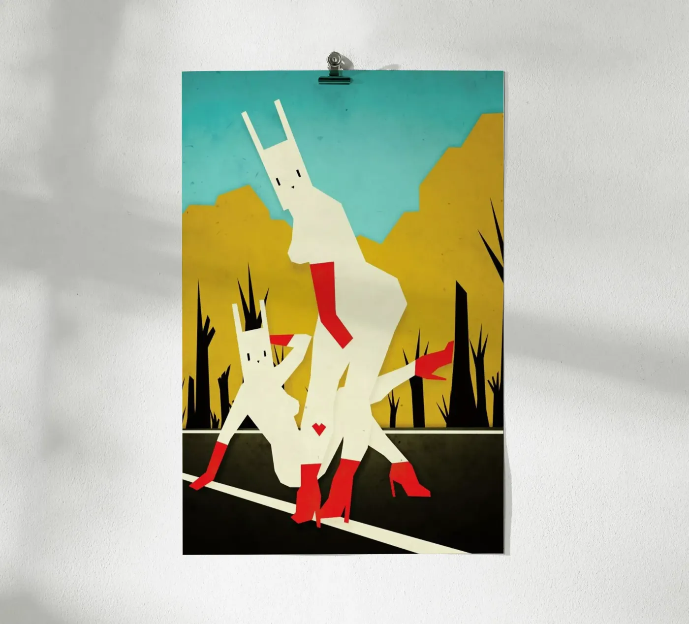 Roadside bunnies poster da Yetiland