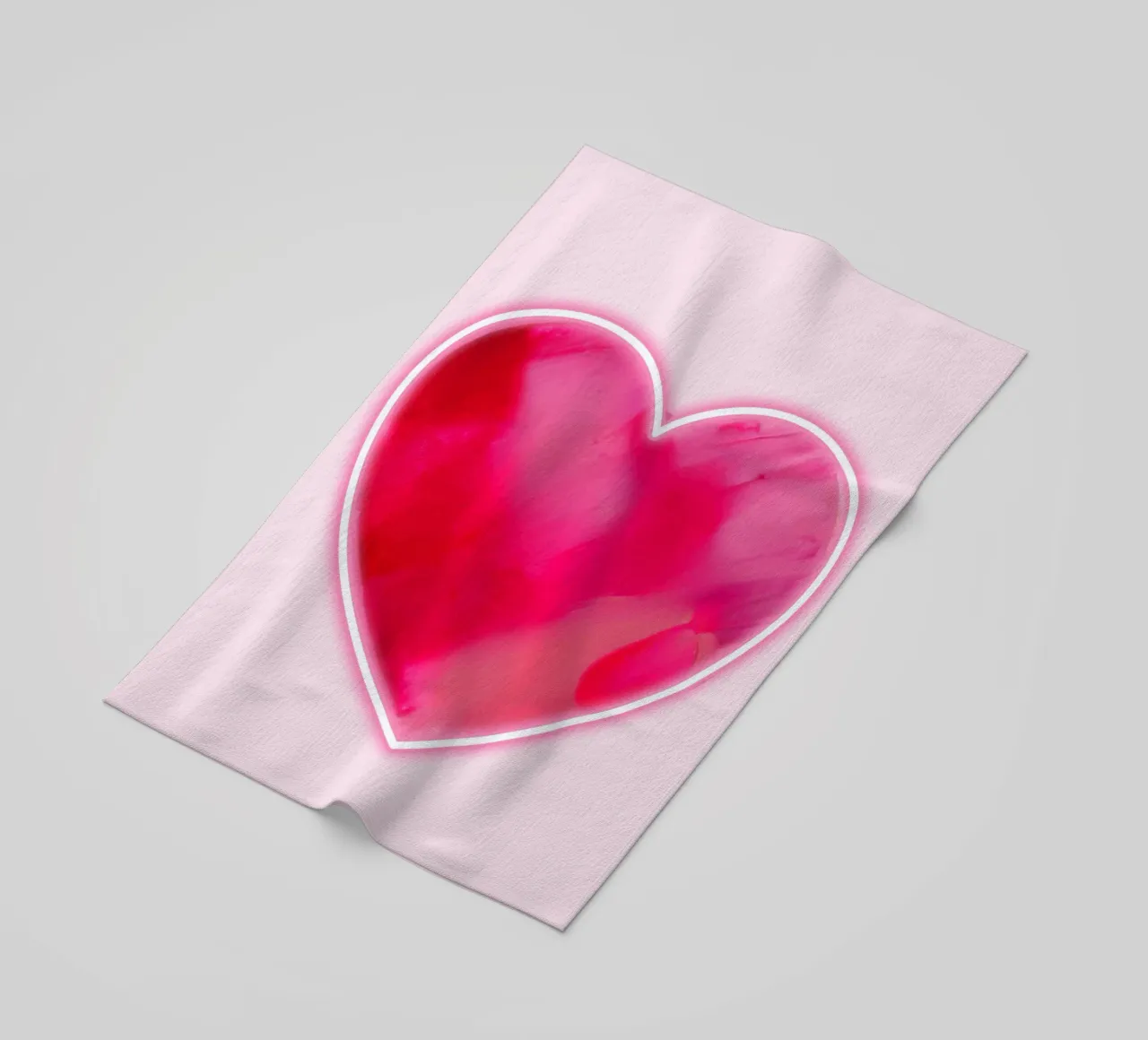 MultiPink Gemaltes Herz mit neonfarbener Umrandung Strandtuch von FABOArt