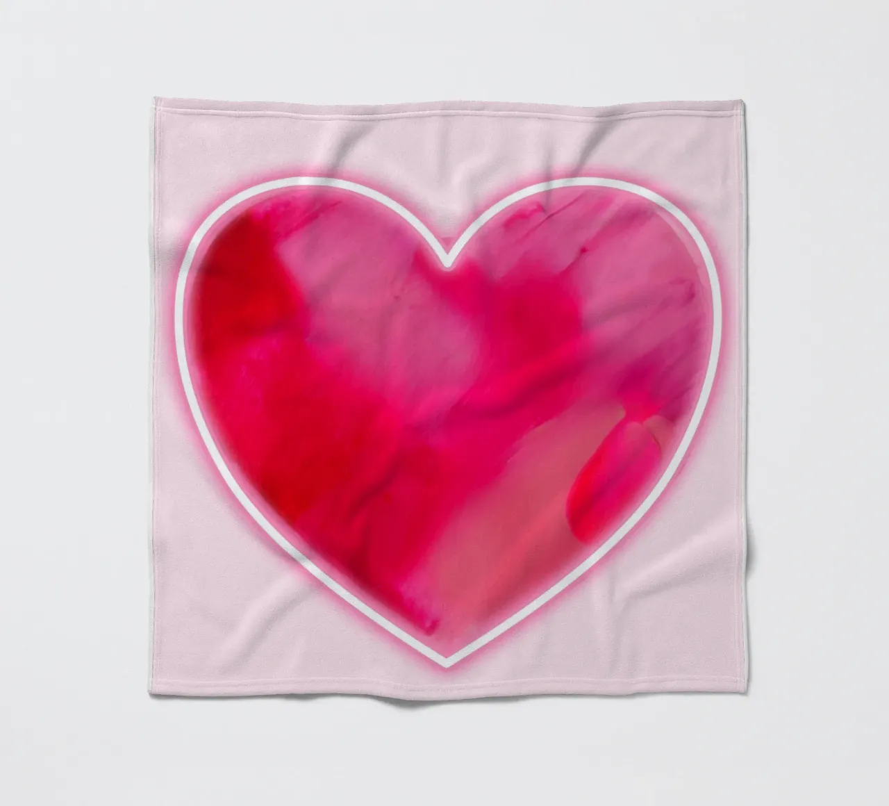 MultiPink Painted Heart with Neon Border fleece blanket by FABOArt