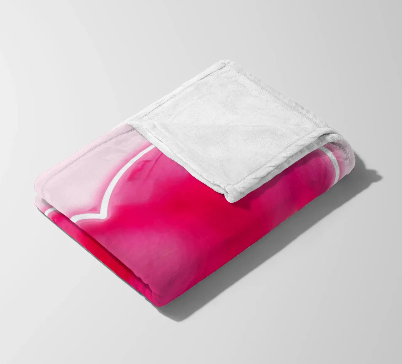 MultiPink Painted Heart with Neon Border fleece blanket by FABOArt