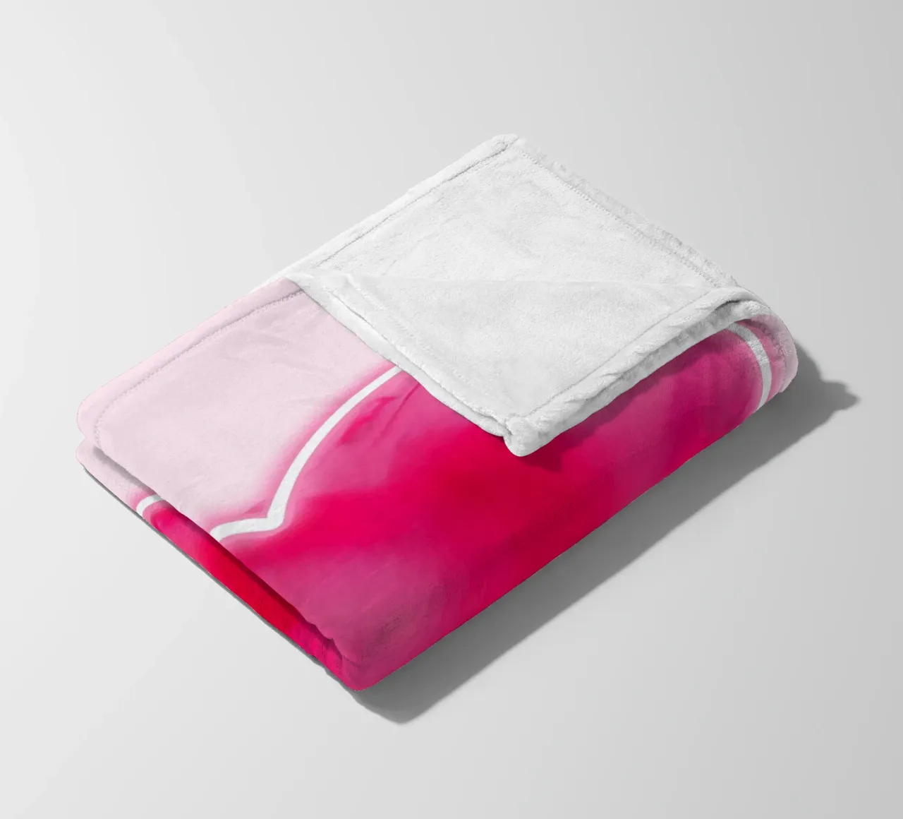 MultiPink Painted Heart with Neon Border fleece blanket by FABOArt