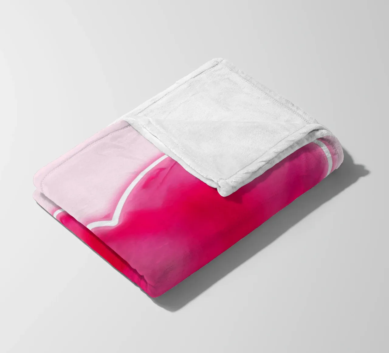 MultiPink Painted Heart with Neon Border fleece blanket by FABOArt