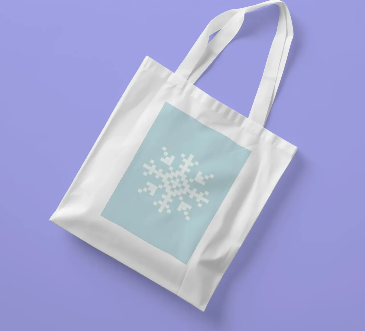 Pixel Snowflake Blue borsa in juta da Studio One