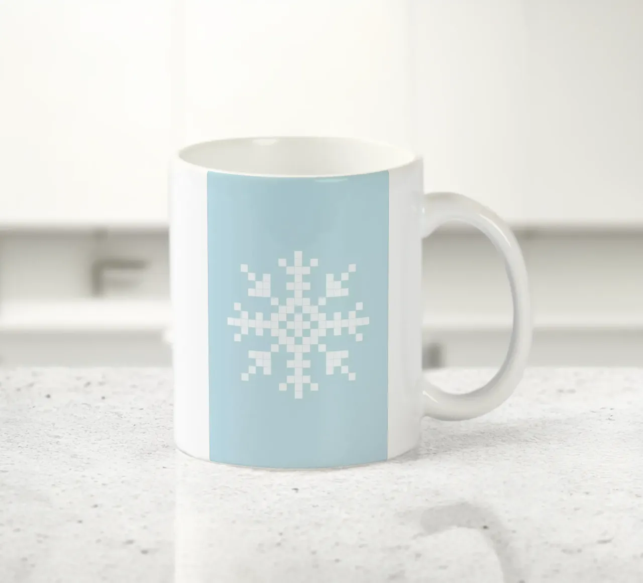 Pixel Snowflake Blue tazza in ceramica da Studio One