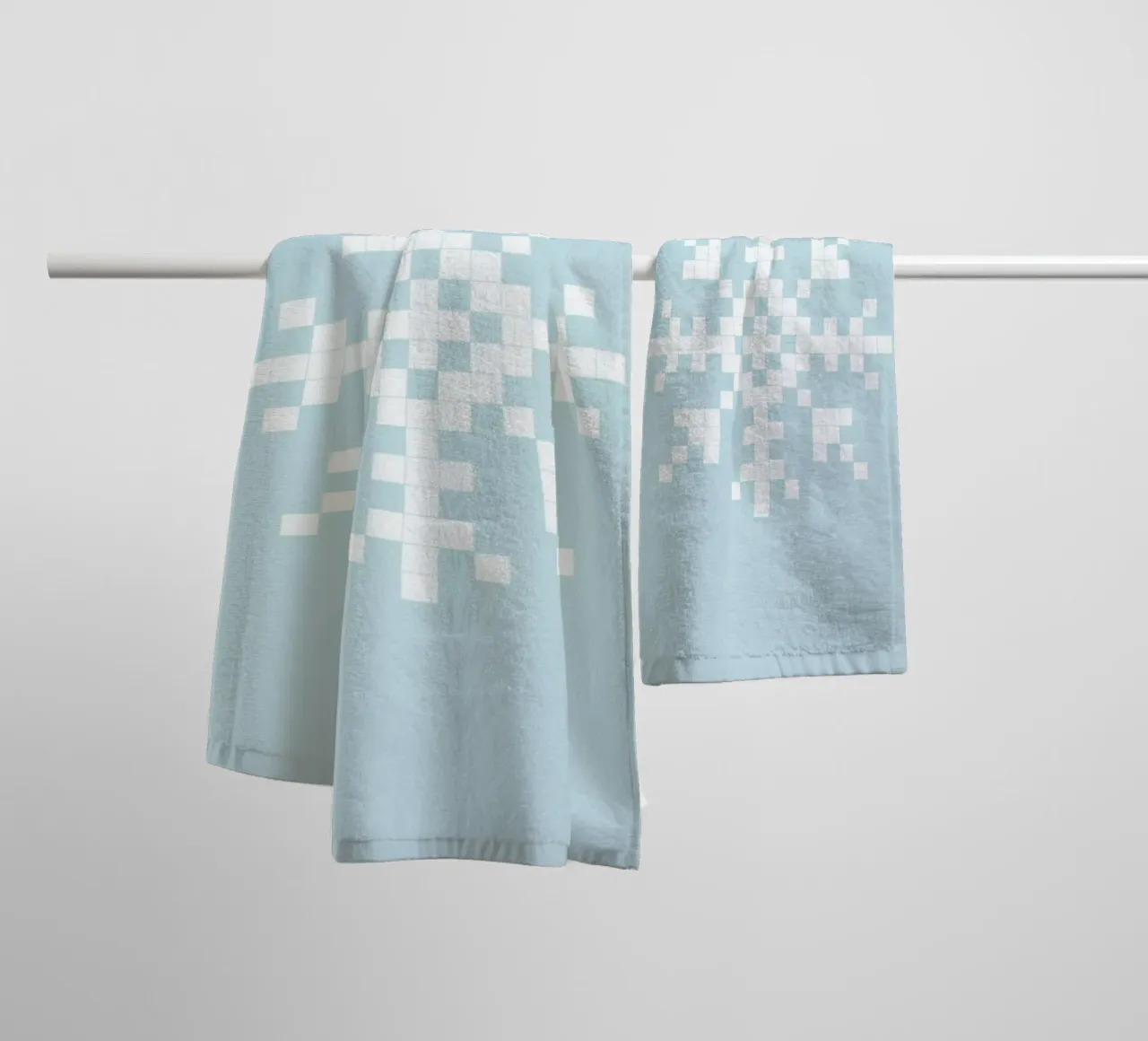 Pixel Snowflake Blue asciugamano da bagno da Studio One