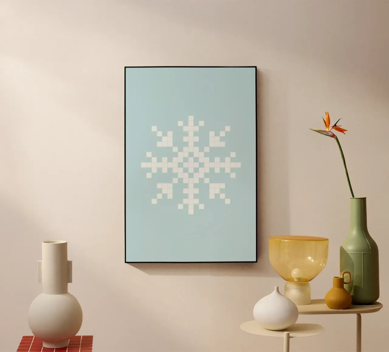 Pixel Snowflake Blue plexiglass da Studio One