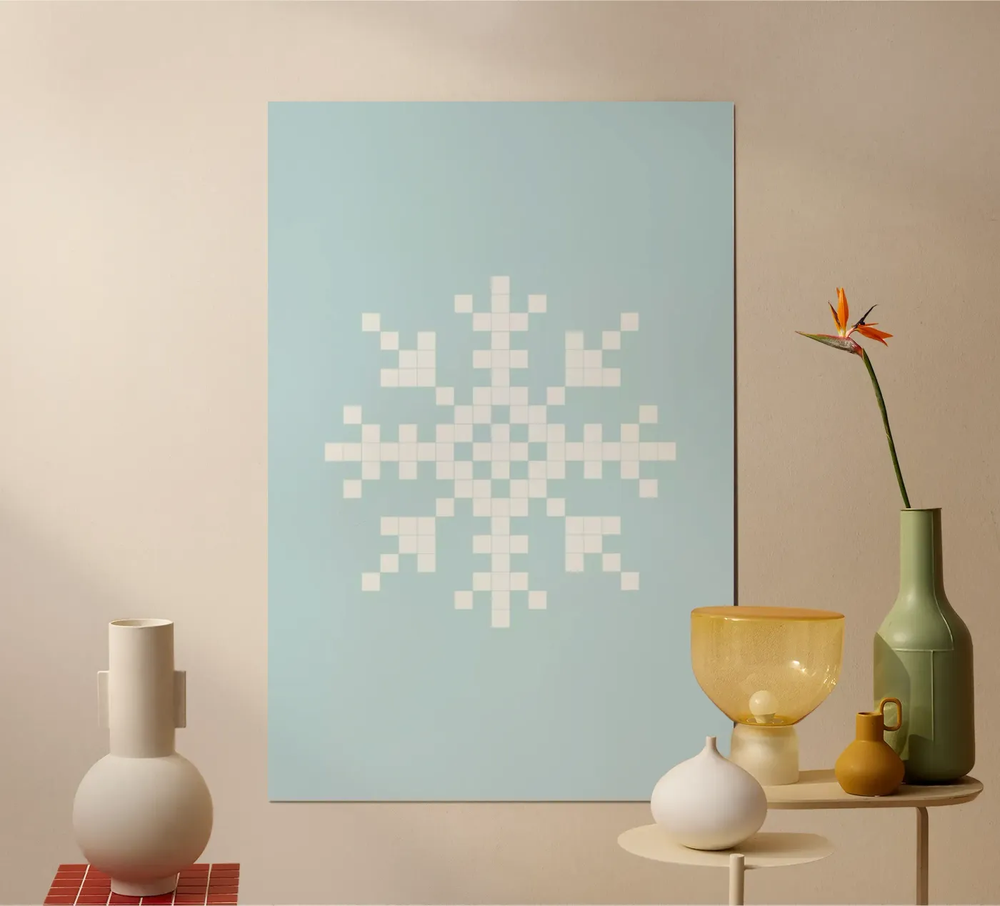 Pixel Snowflake Blue poster da Studio One