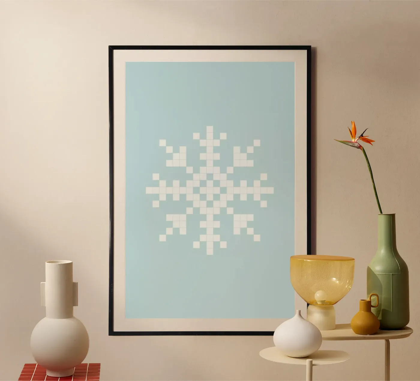 Pixel Snowflake Blue poster da Studio One