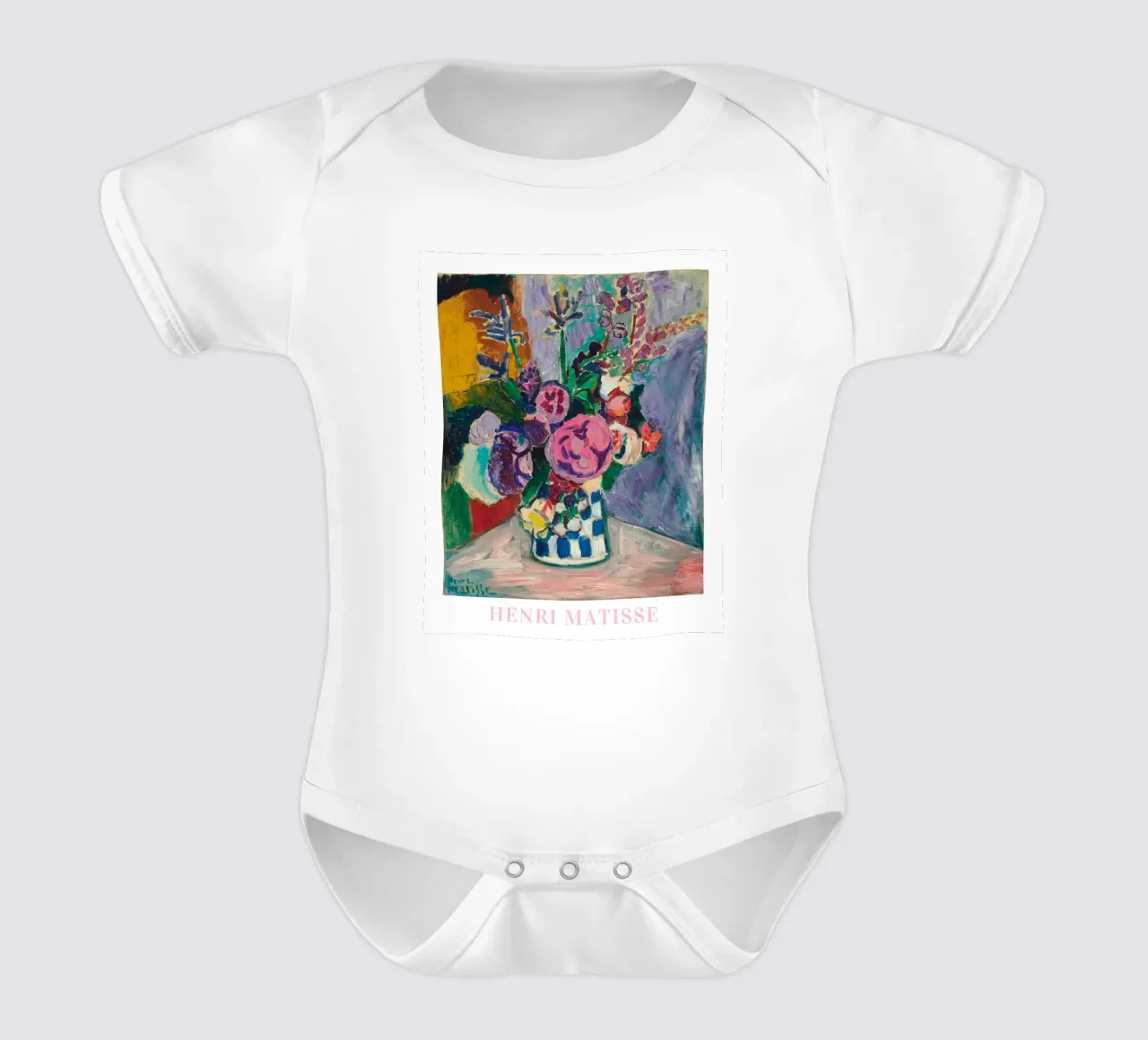 Henri Matisse Wall Art, fiori botanici astratti in vaso body neonato maniche corte da ArtHaus