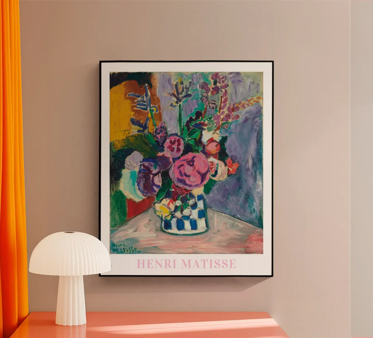 Henri Matisse Wall Art, Flores botánicas abstractas en jarrón metacrilato de ArtHaus