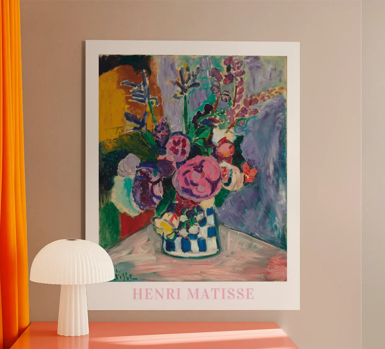 Henri Matisse Wall Art, Flores botánicas abstractas en jarrón metacrilato de ArtHaus