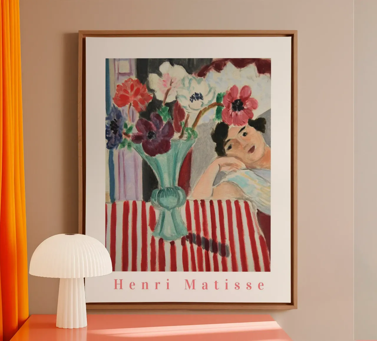 Henri Matisse Prints, Matisse Muurkunst, Abstracte Bloemsierkunst canvas met Baklijst van ArtHaus
