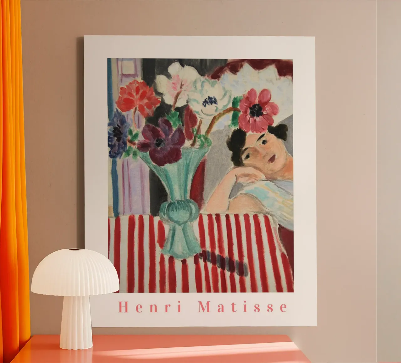 Henri Matisse Prints, Matisse Muurkunst, Abstracte Bloemsierkunst canvas met Baklijst van ArtHaus