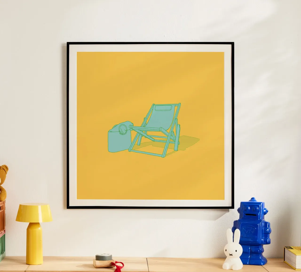 Sdraio e borsa da spiaggia poster con telaio in alluminio da Face & Content