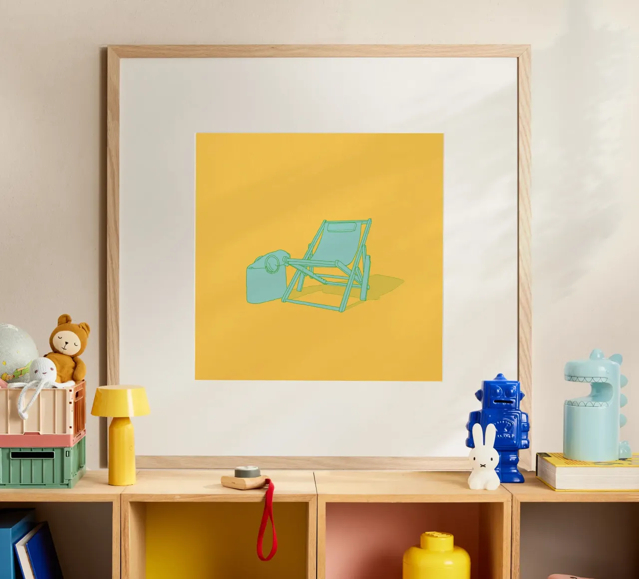 Sdraio e borsa da spiaggia poster con telaio in alluminio da Face & Content