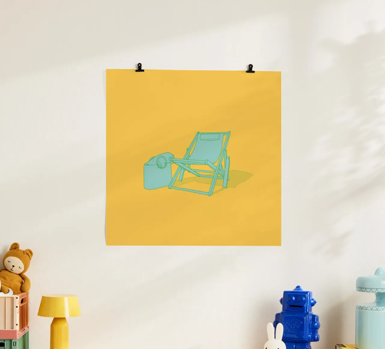 Sdraio e borsa da spiaggia poster con telaio in alluminio da Face & Content