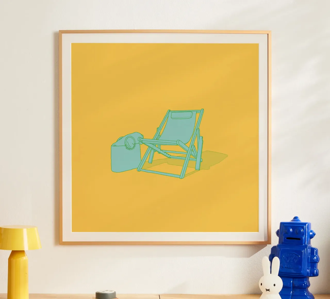 Sdraio e borsa da spiaggia poster con telaio in alluminio da Face & Content