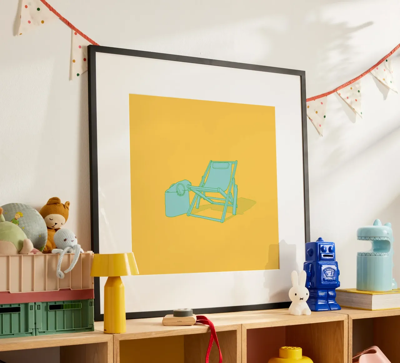 Sdraio e borsa da spiaggia poster con telaio in alluminio da Face & Content