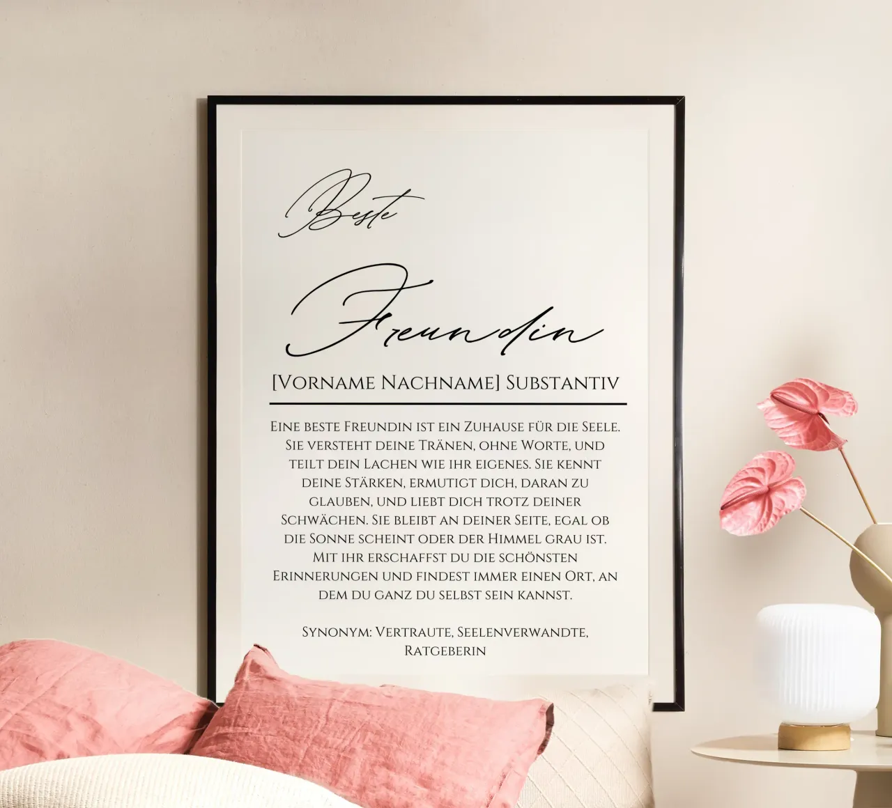 Definizione migliore amico, anima gemella, bestia da regalo poster da Wortfieber