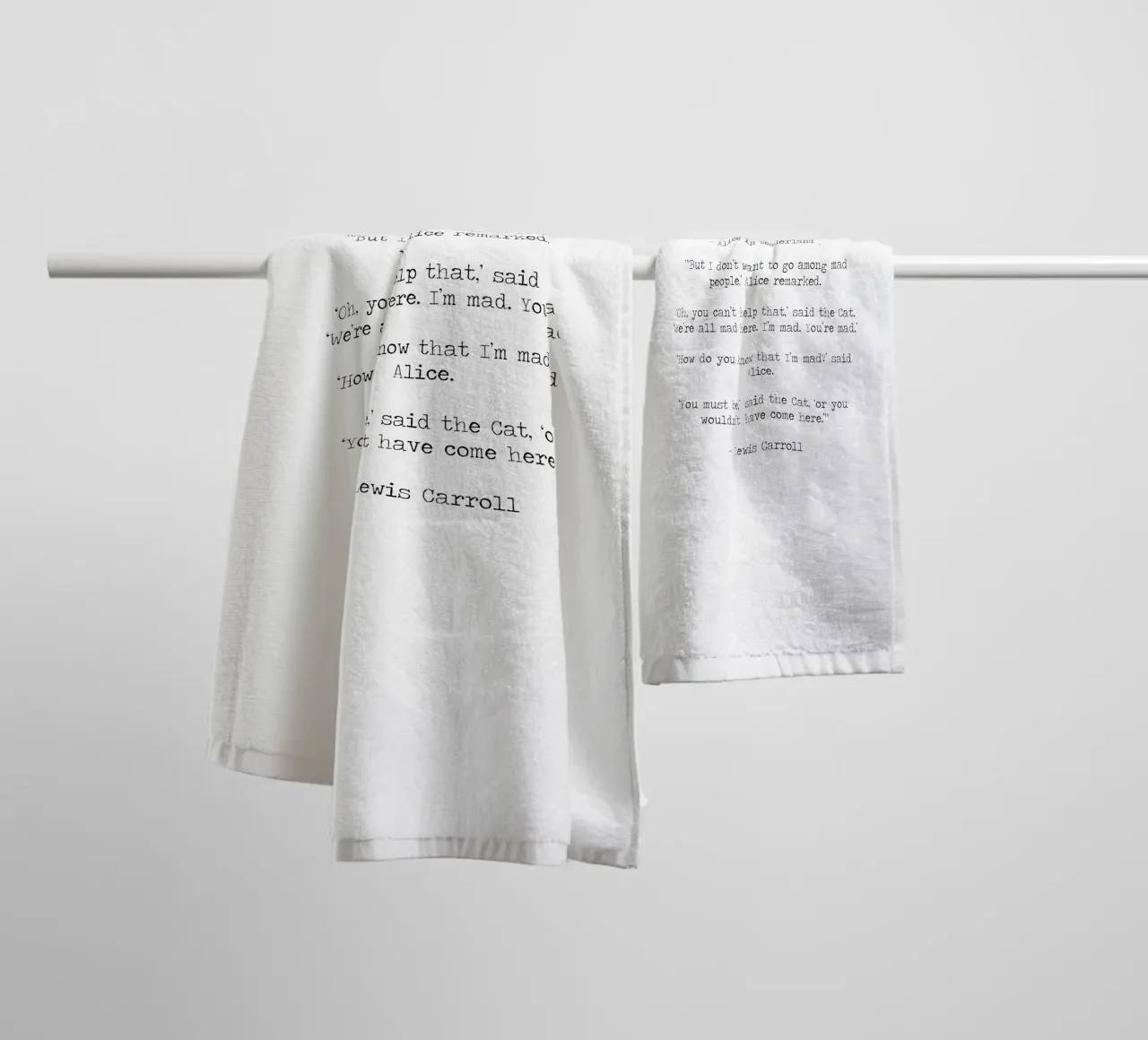 'We're all mad here" Alice In Wonderland Lewis Carroll quote towel by Summer Soul Co. - Quotes
