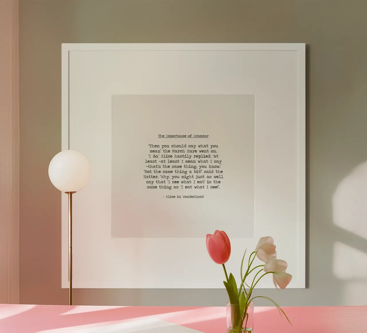 L'importanza della grammatica - Alice nel paese delle meraviglie - Citazione di Carroll poster da Summer Soul Co. - Quotes