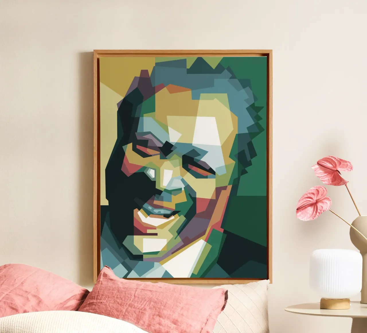 BB King pop art WPAP tela con Cornice a cassetta da Alkahfsmart