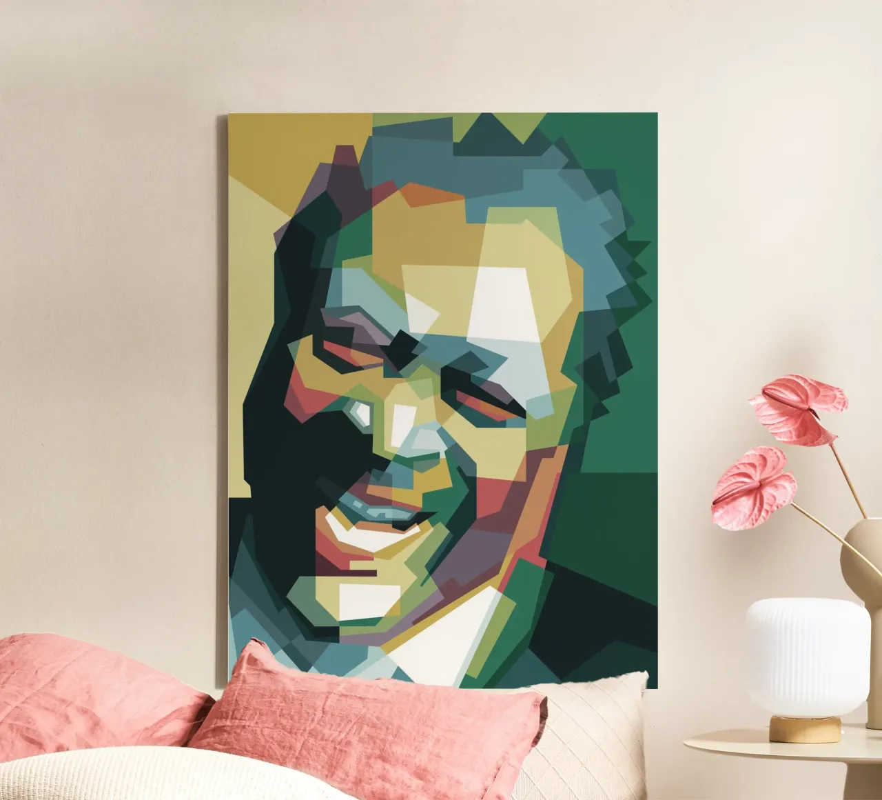 BB King pop art WPAP tela con Cornice a cassetta da Alkahfsmart