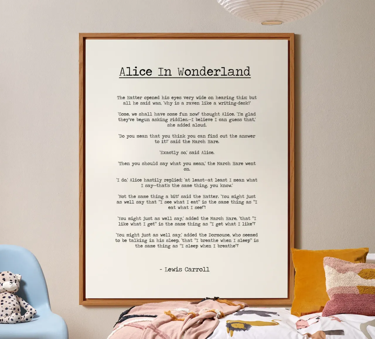 "Man sollte sagen, was man meint" Zitat Alice im Wunderland Alu-Dibond von Summer Soul Co. - Quotes