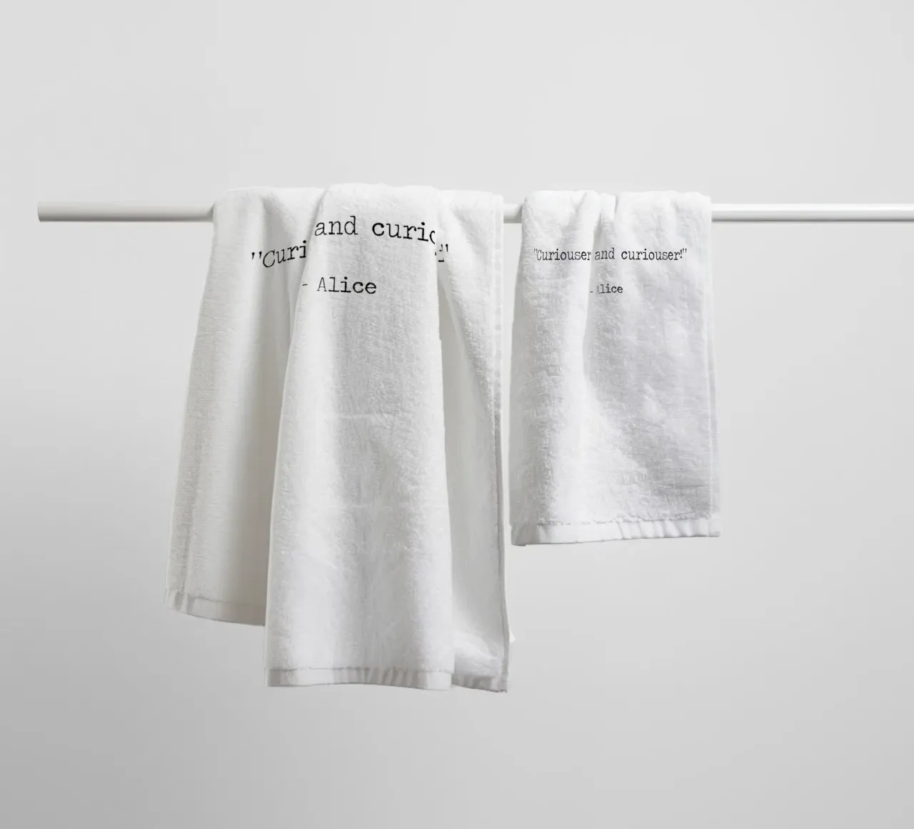 "Curiouser and curiouser" - Alice in Wonderland Quote towel by Summer Soul Co. - Quotes