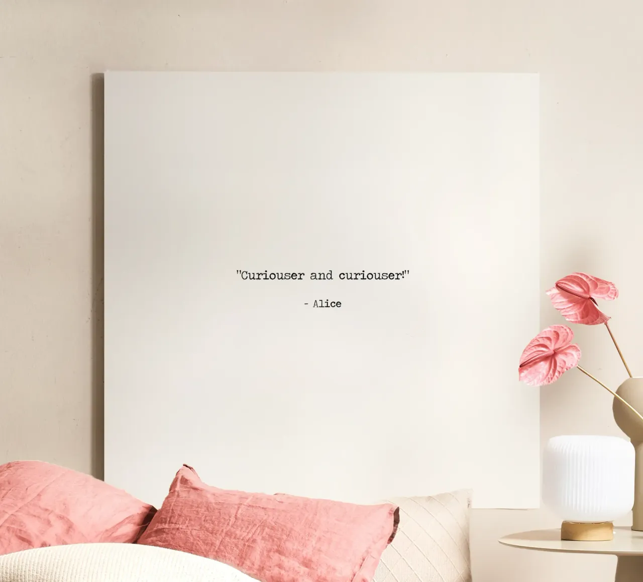 "Curiouser and curiouser" - Alice in Wonderland Quote canvas with Floater frame by Summer Soul Co. - Quotes