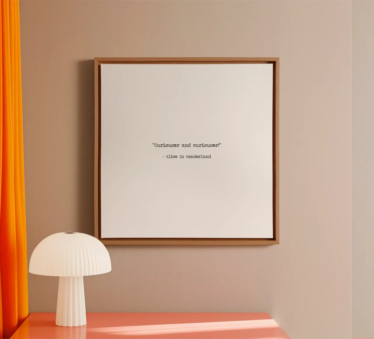 "Curiouser and curiouser" - Alice in Wonderland Quote canvas with Floater frame by Summer Soul Co. - Quotes