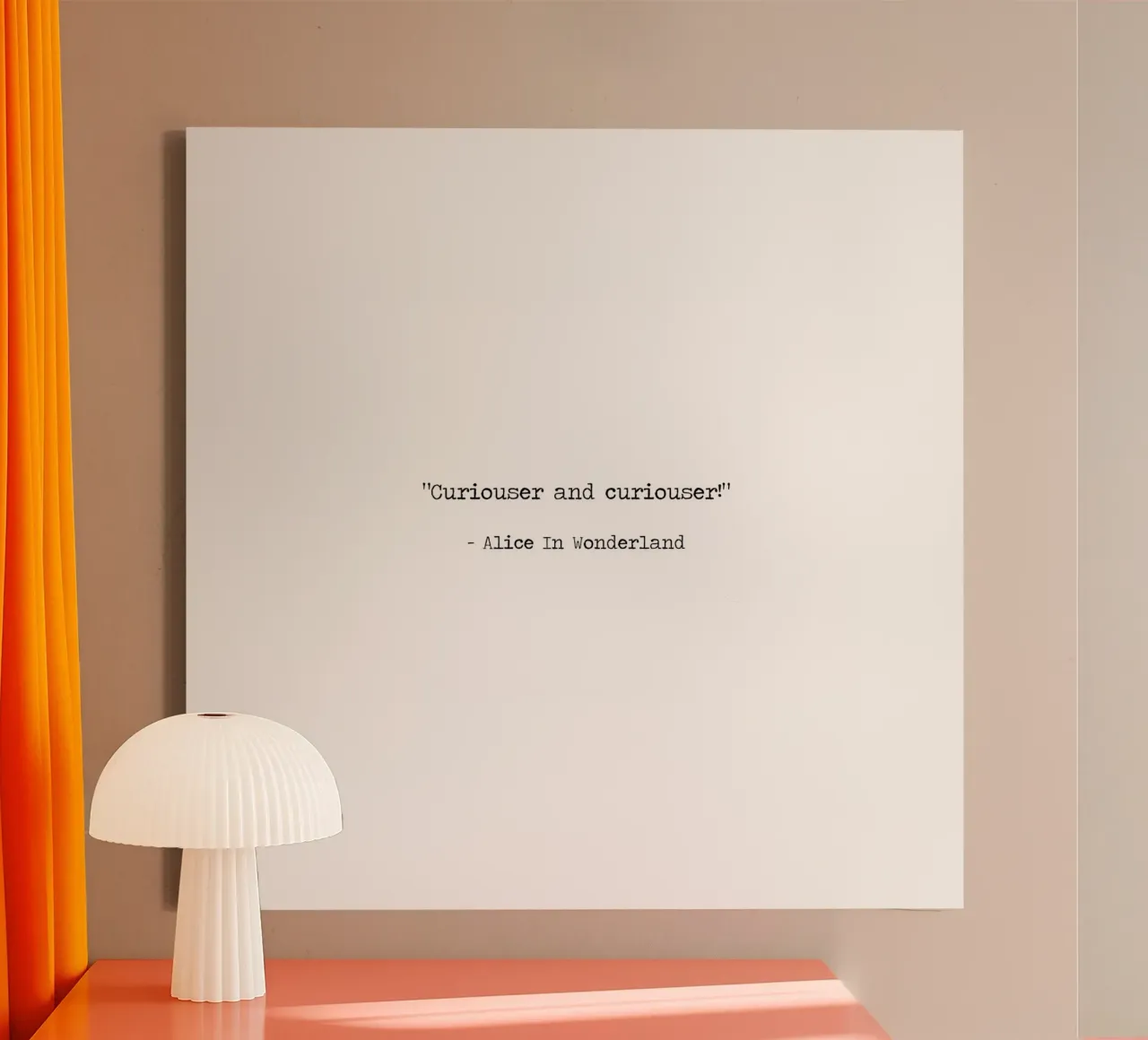 "Curiouser and curiouser" - Alice in Wonderland Quote canvas with Floater frame by Summer Soul Co. - Quotes