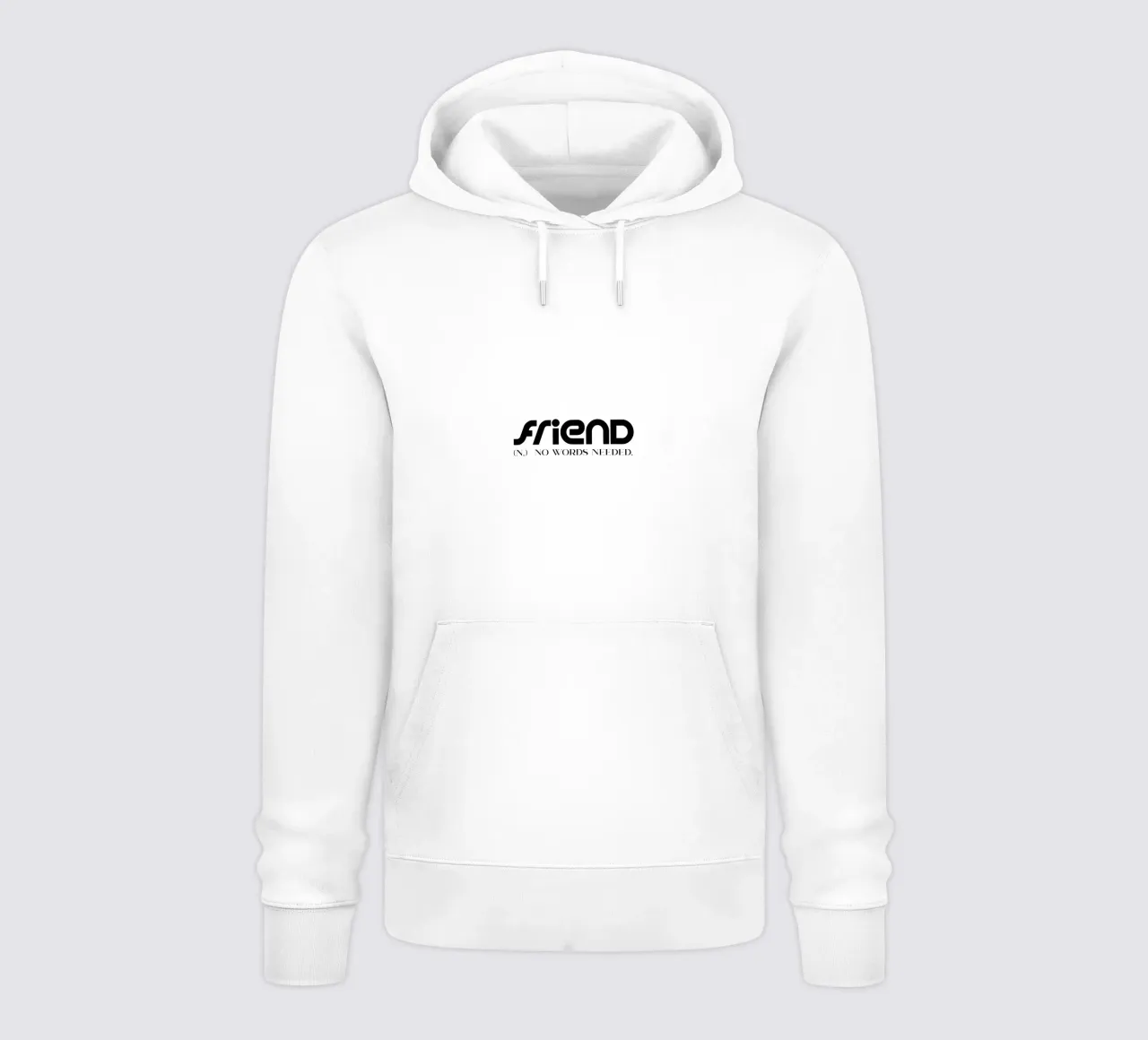 Amico Non servono parole Semplice tipografia minimalista felpa con cappuccio da YV TYPOGRAPHY