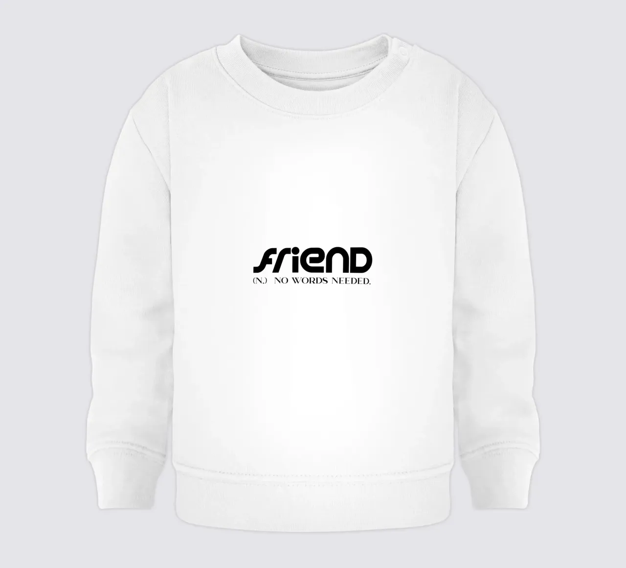 Amico Non servono parole Semplice tipografia minimalista felpa neonato da YV TYPOGRAPHY