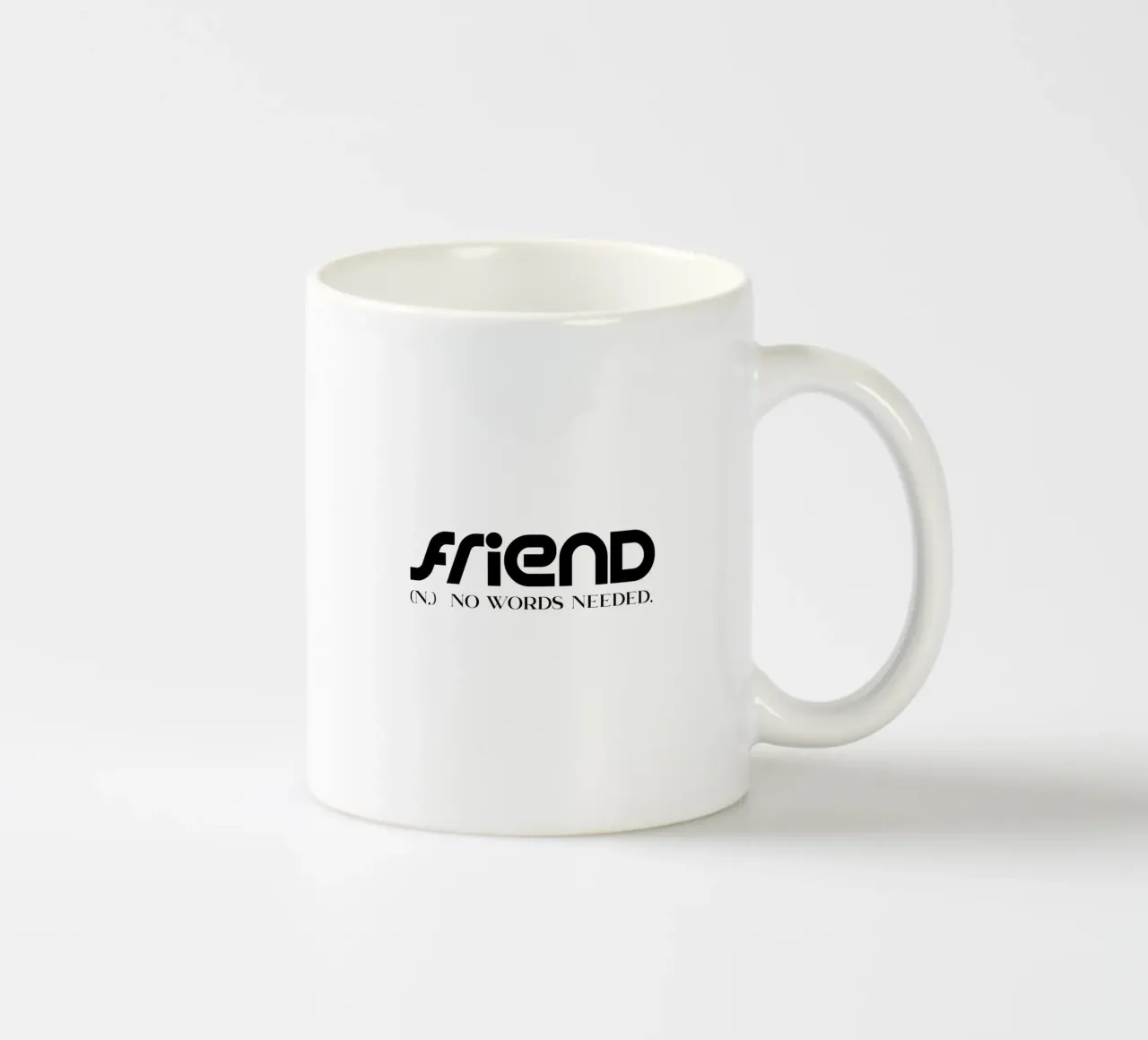 Amico Non servono parole Semplice tipografia minimalista tazza in ceramica da YV TYPOGRAPHY