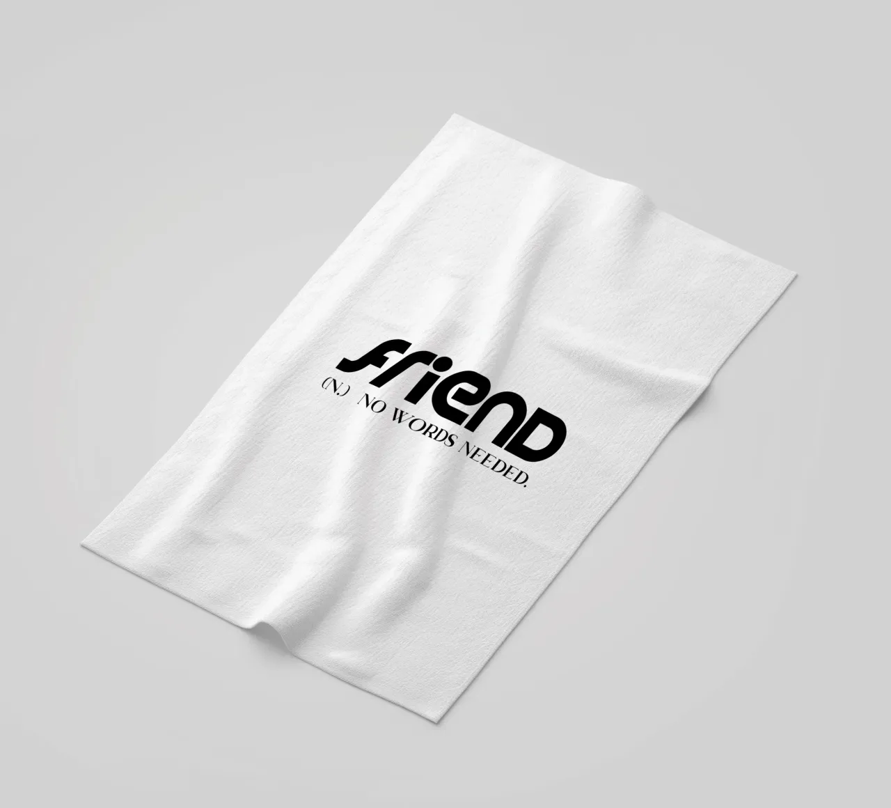 Amico Non servono parole Semplice tipografia minimalista telo mare da YV TYPOGRAPHY