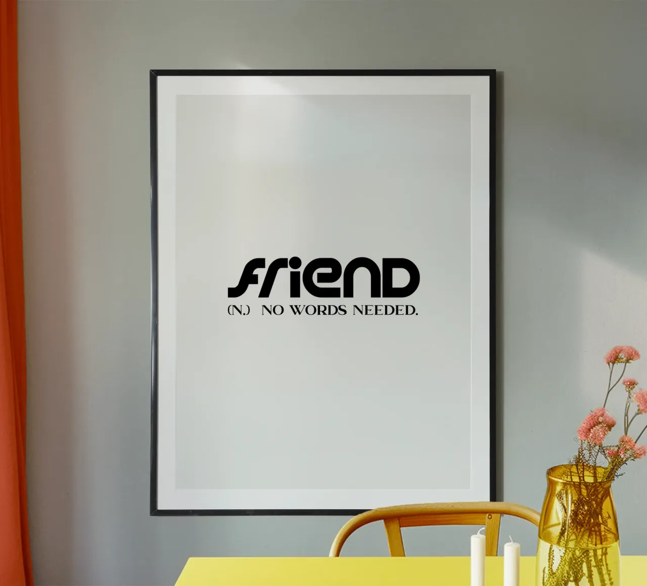 Amico Non servono parole Semplice tipografia minimalista carta hahnemühle da YV TYPOGRAPHY