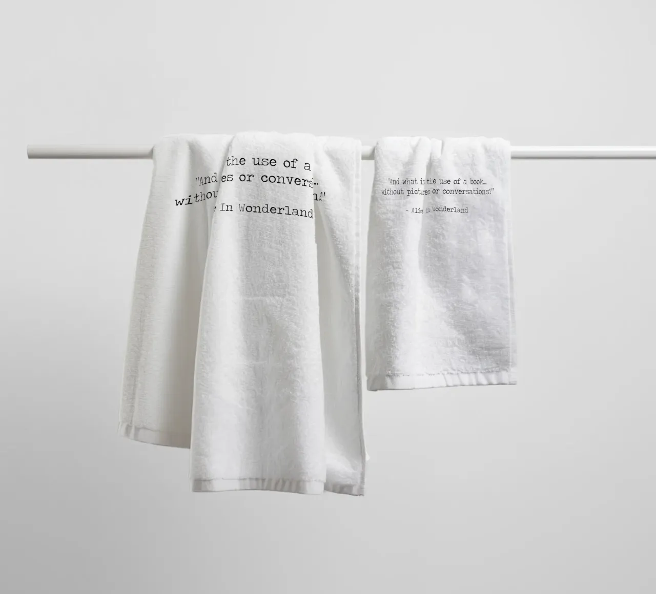 what is the use of a book without pictures Alice Wonderland towel by Summer Soul Co. - Quotes