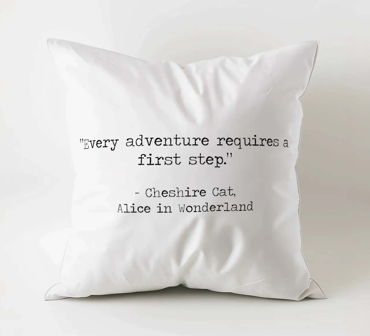 Every Adventure Requires a First Step - Alice in Wonderland decorative cushion by Summer Soul Co. - Quotes