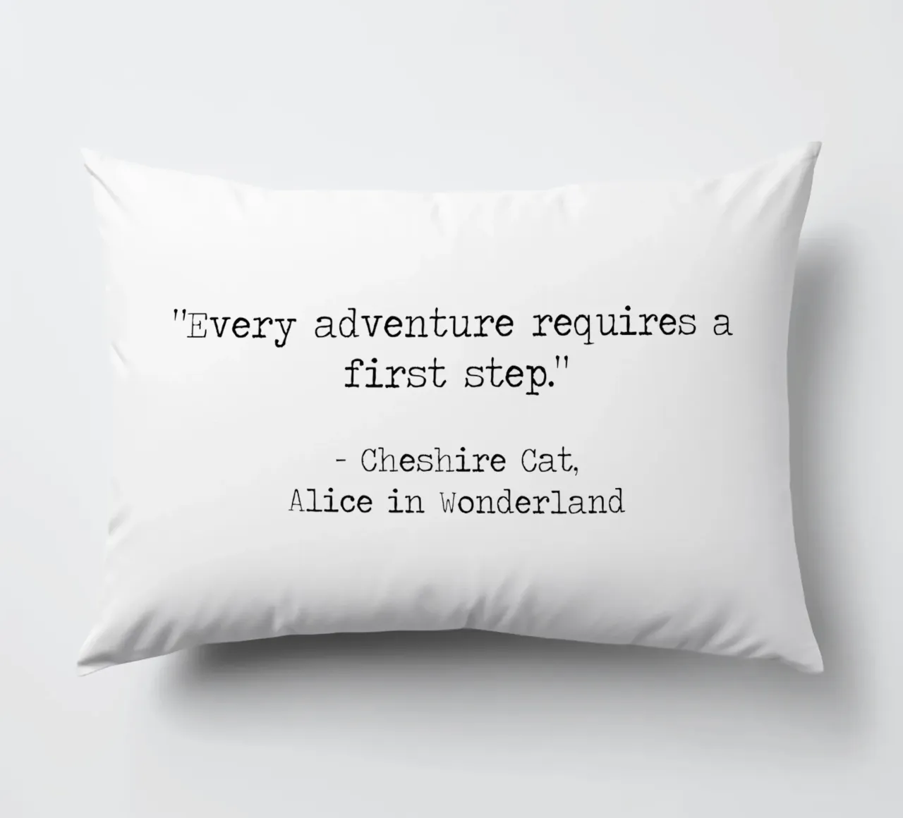 Every Adventure Requires a First Step - Alice in Wonderland decorative cushion by Summer Soul Co. - Quotes