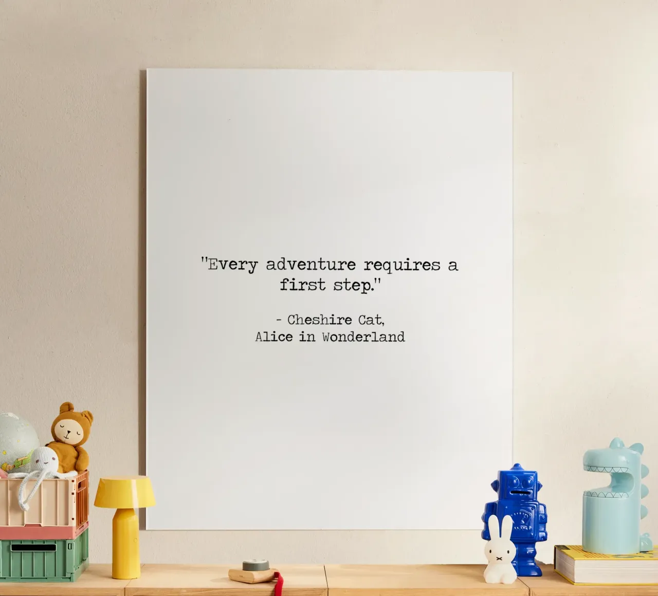 Every Adventure Requires a First Step - Alice in Wonderland acrylic glass by Summer Soul Co. - Quotes